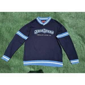 Vintage Y2K Jnco Jeans Acrylic Knit Cricket Sweater Men’s Large Skate Baggy 90s